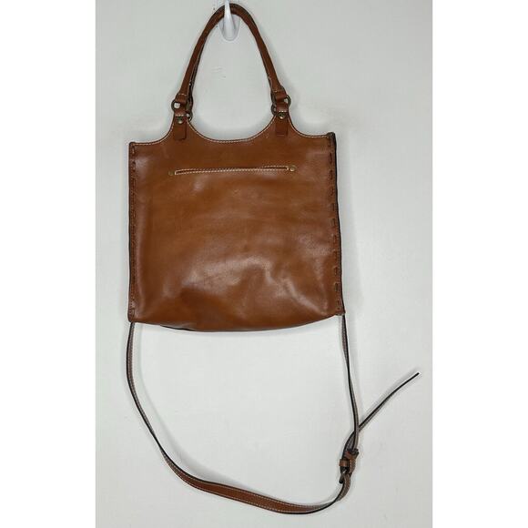 Patricia Nash Cognac Laser Cut Podesta Tooled Leather Satchel Hand Bag NEW - Picture 9 of 12